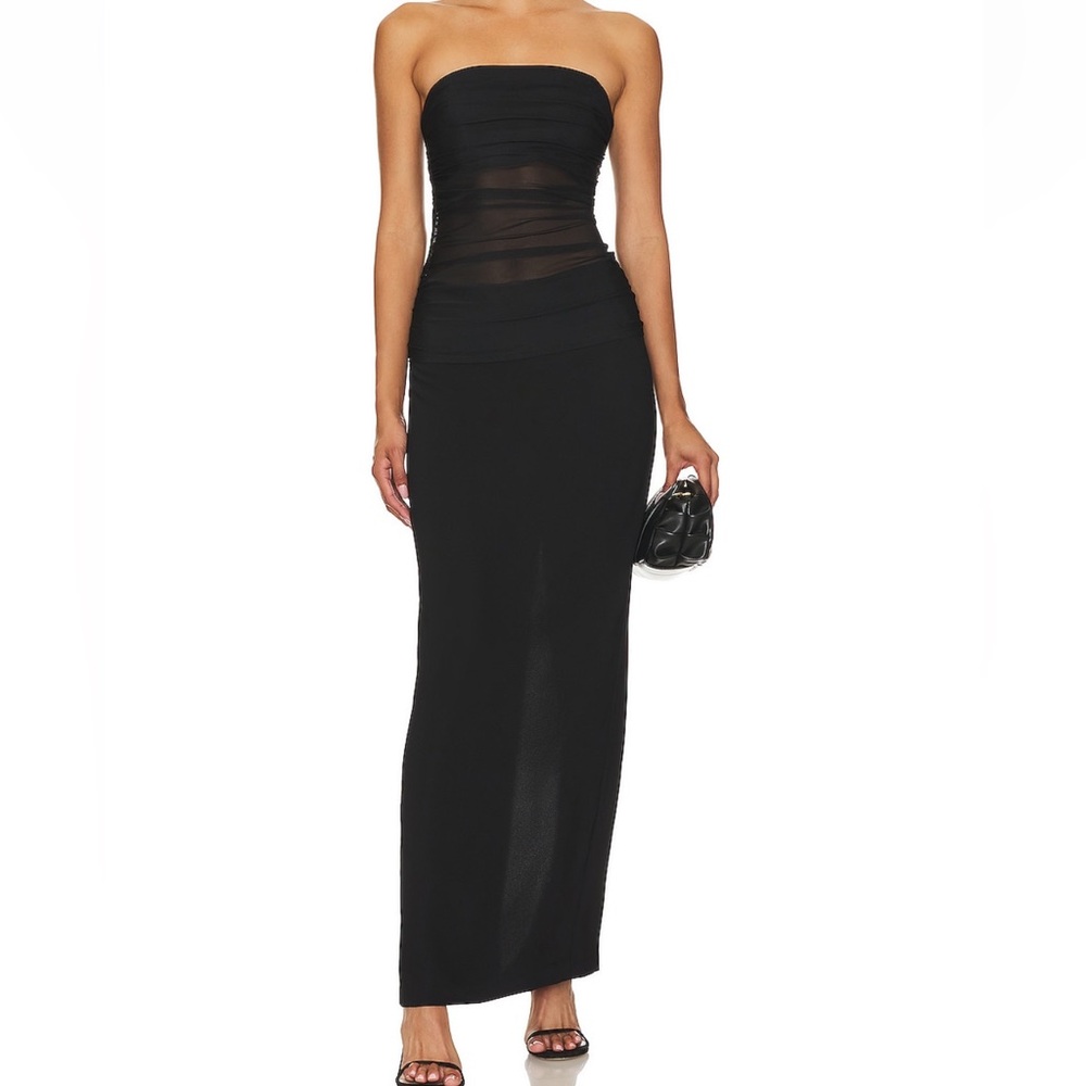Amanda Uprichard x Revolve Myles Maxi Dress Black (WORN ONCE) - Size Small